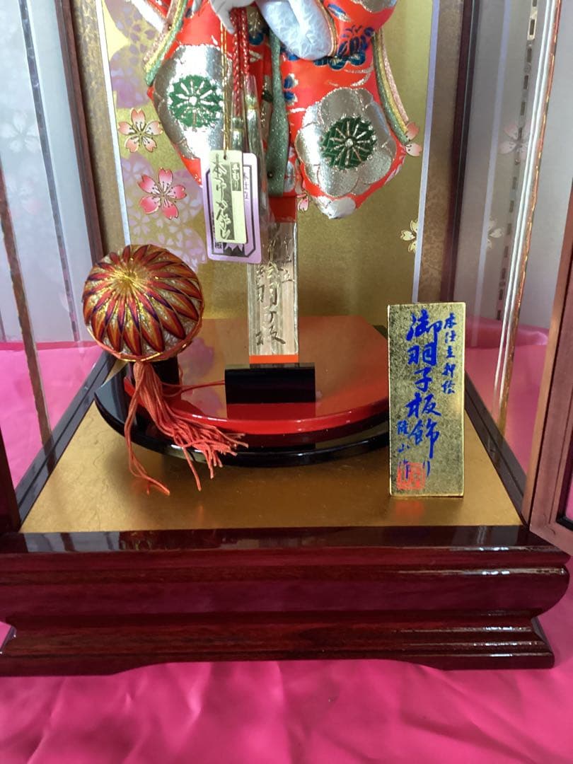 ⑥ 羽子板飾り　本仕立押絵　春彩　隆山作　15号　藤娘