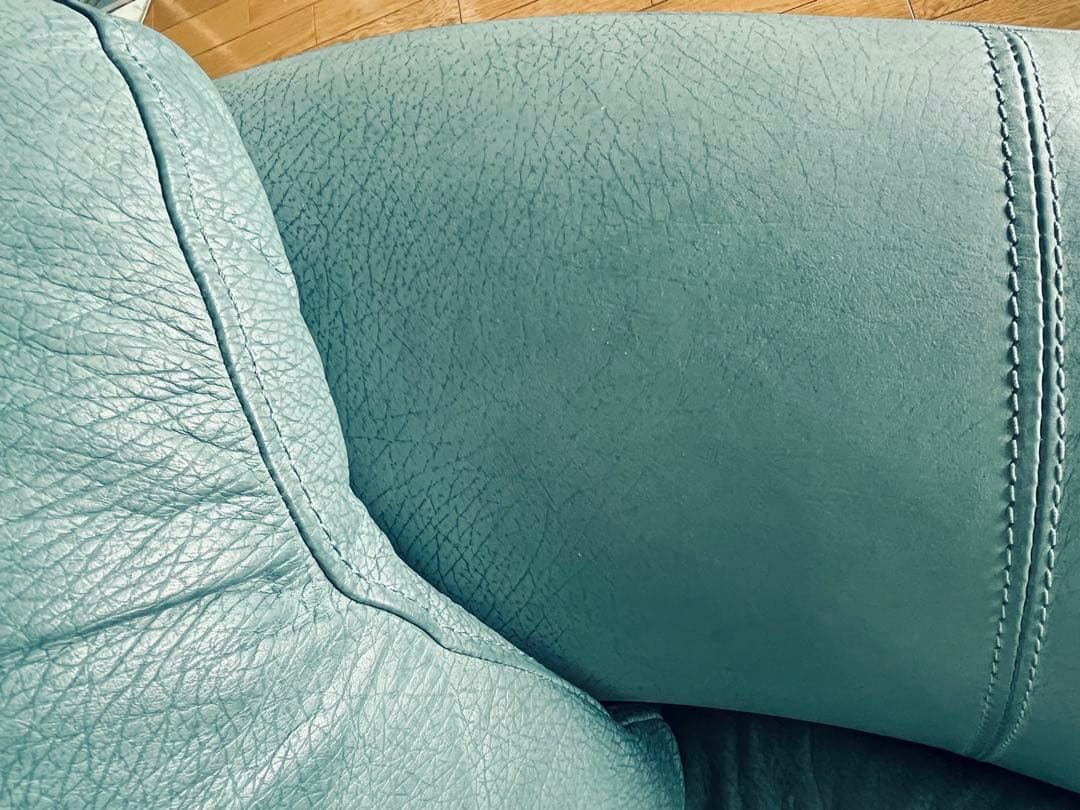 【良品】IDC大塚家具　総本革　Soflex社　トリプルソファ