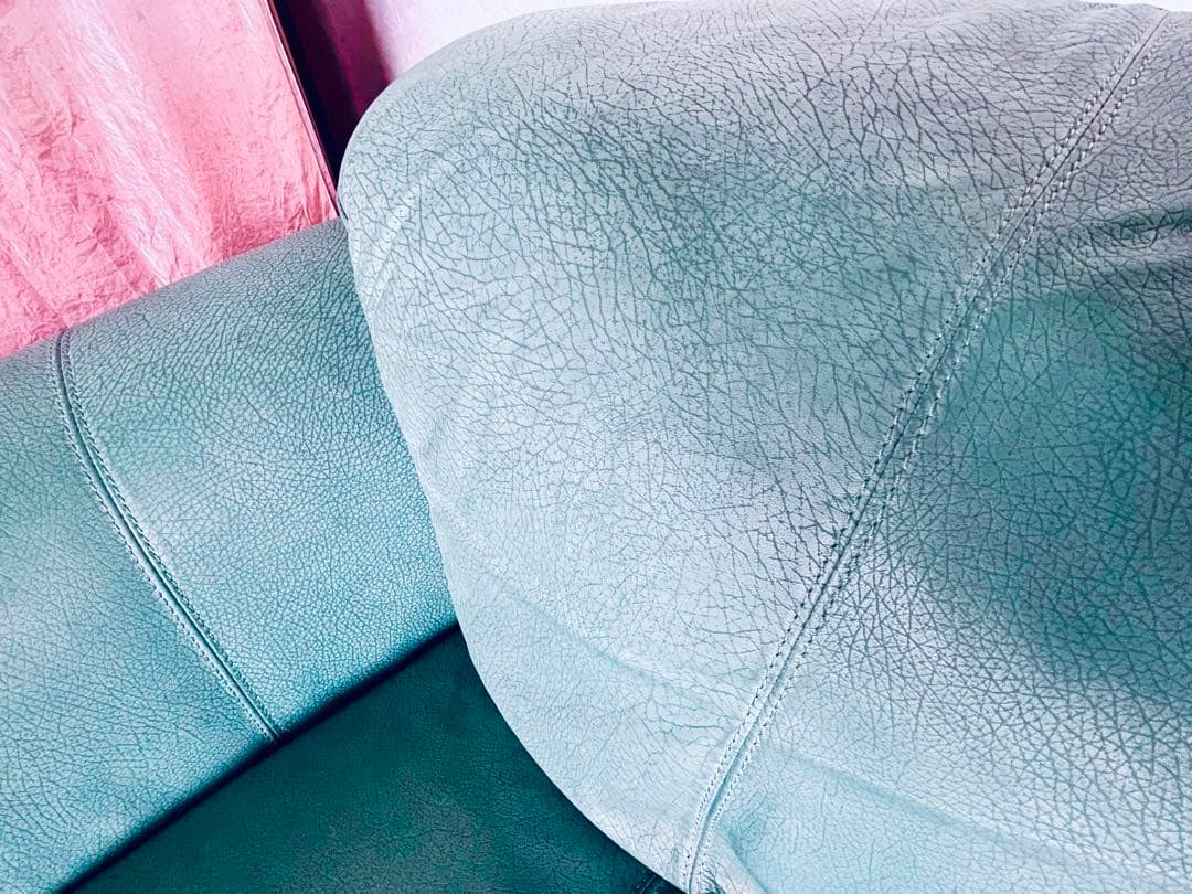 【良品】IDC大塚家具　総本革　Soflex社　トリプルソファ