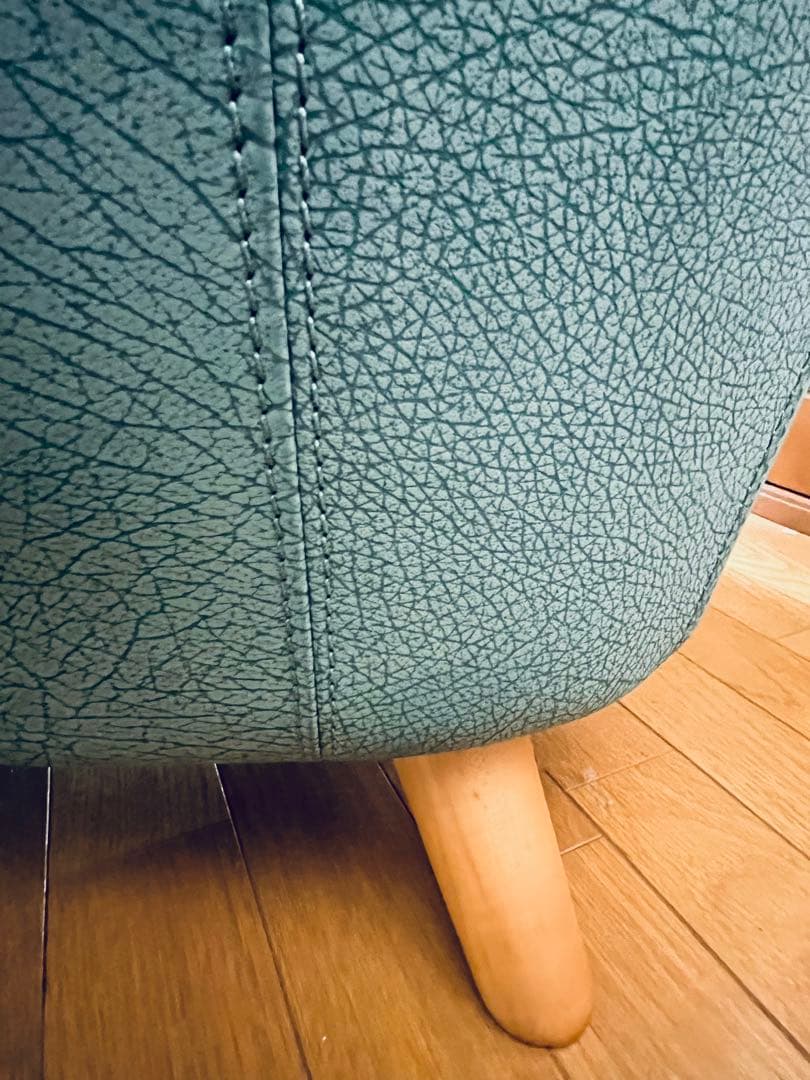 【良品】IDC大塚家具　総本革　Soflex社　トリプルソファ