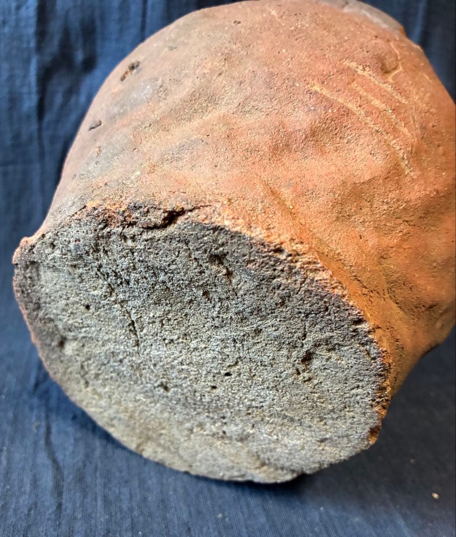 宗教刻文のある常滑小壷　発掘品　出土 室町時代