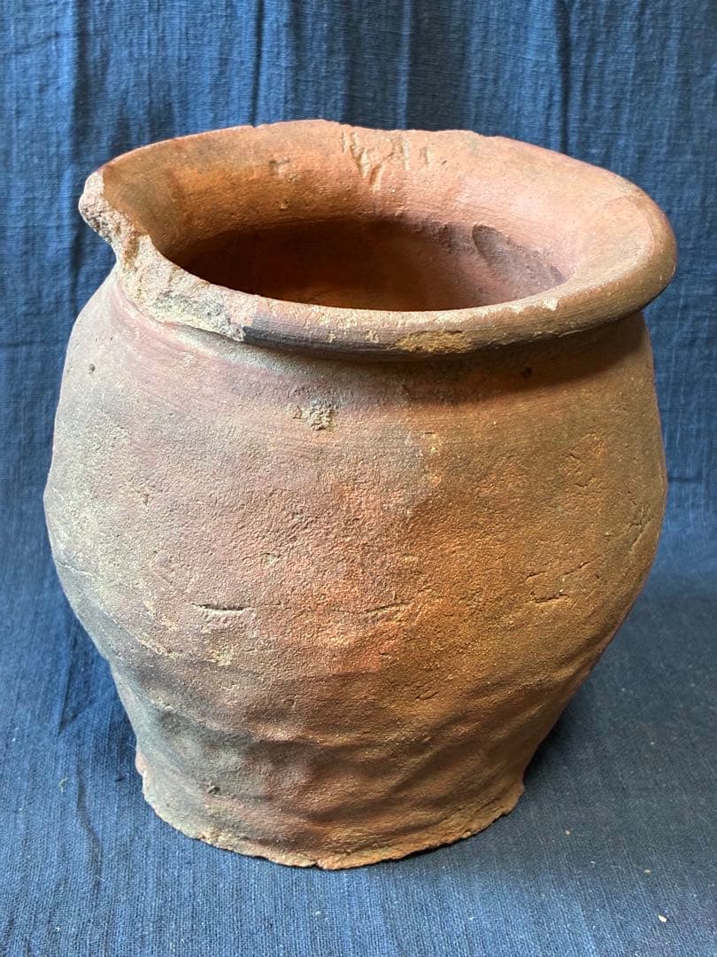 宗教刻文のある常滑小壷　発掘品　出土 室町時代