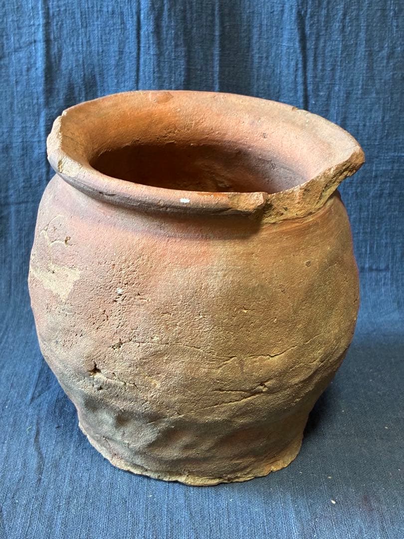 宗教刻文のある常滑小壷　発掘品　出土 室町時代