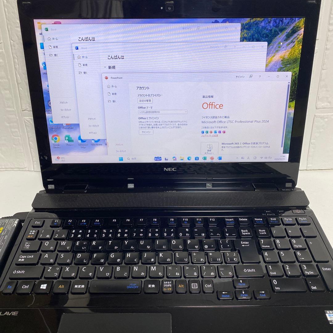 Windows11オフィス2024年WebカメSSDサクサク起動NECノートPC