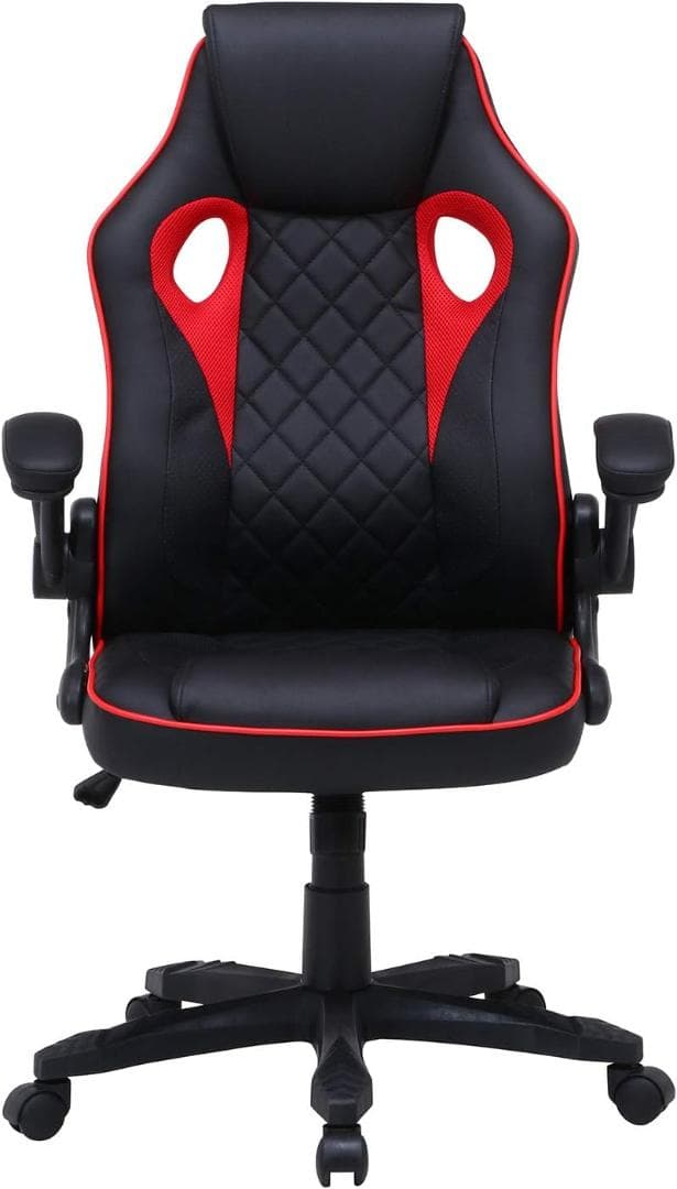 FJ DC GM　デスクチェア　ブラック＊レッド　ワーキングチェア