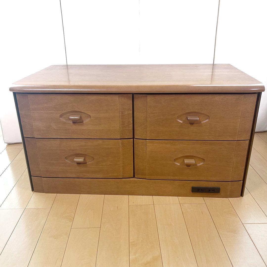 マルニ　ローチェスト　天然木　コンセント2口　ローボード　【極希少】maruni