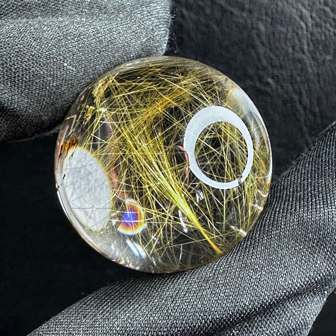 【財運・金運・事業運up❗️】レインボー☆ルチルクォーツ丸玉 スフィアA1126