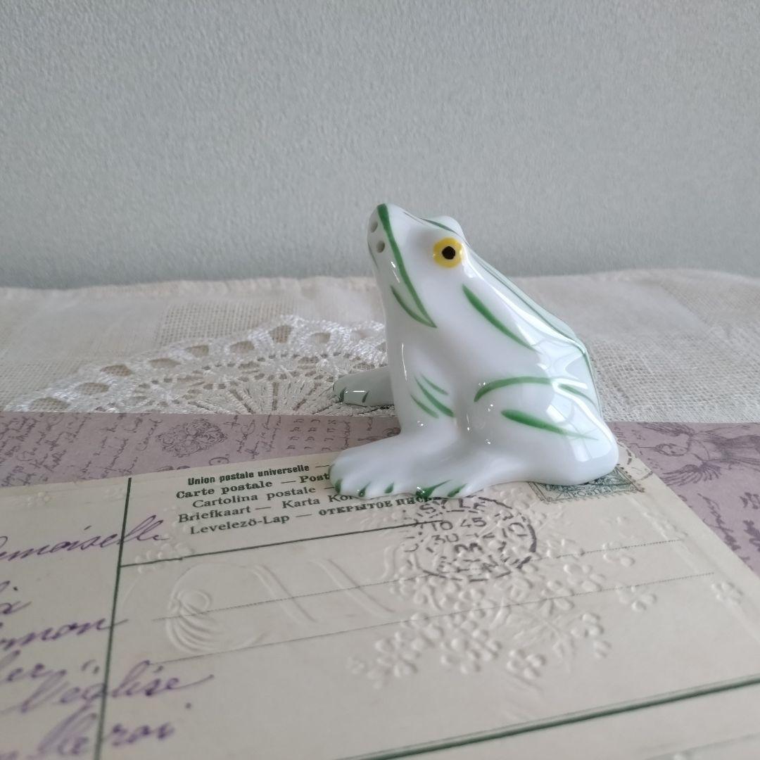 リモージュ　アビランド　調味料入れ　カエル　フランス製　ヴィンテージ　蛙　置物