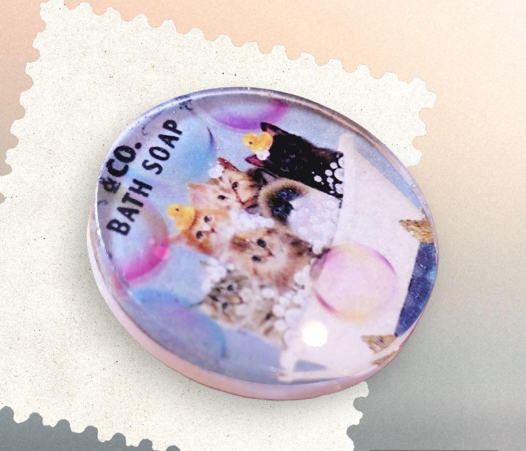 NO.441❤猫 みんなでお風呂❤レジンヘアゴム  ブローチ