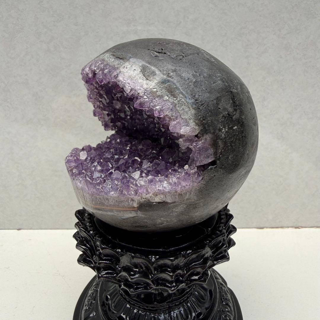 大きめ アメジスト 笑口 台座付き 天然石 パワーストーン