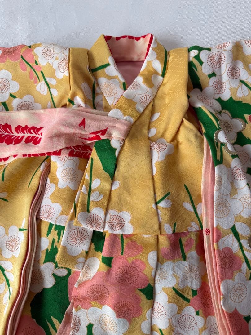 市松人形の本振り袖比翼仕立て　15号用　アンティークビスクドール