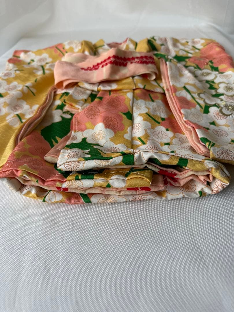 市松人形の本振り袖比翼仕立て　15号用　アンティークビスクドール