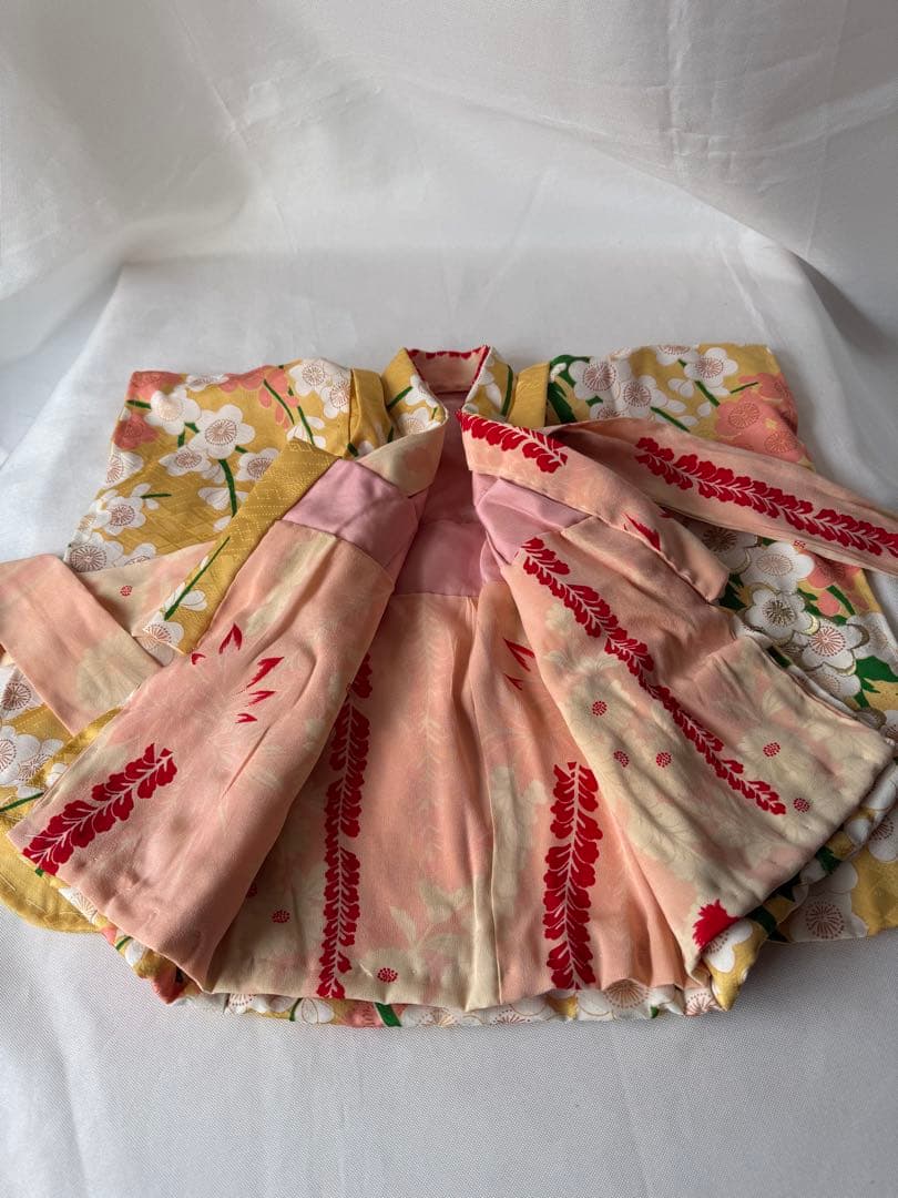 市松人形の本振り袖比翼仕立て　15号用　アンティークビスクドール