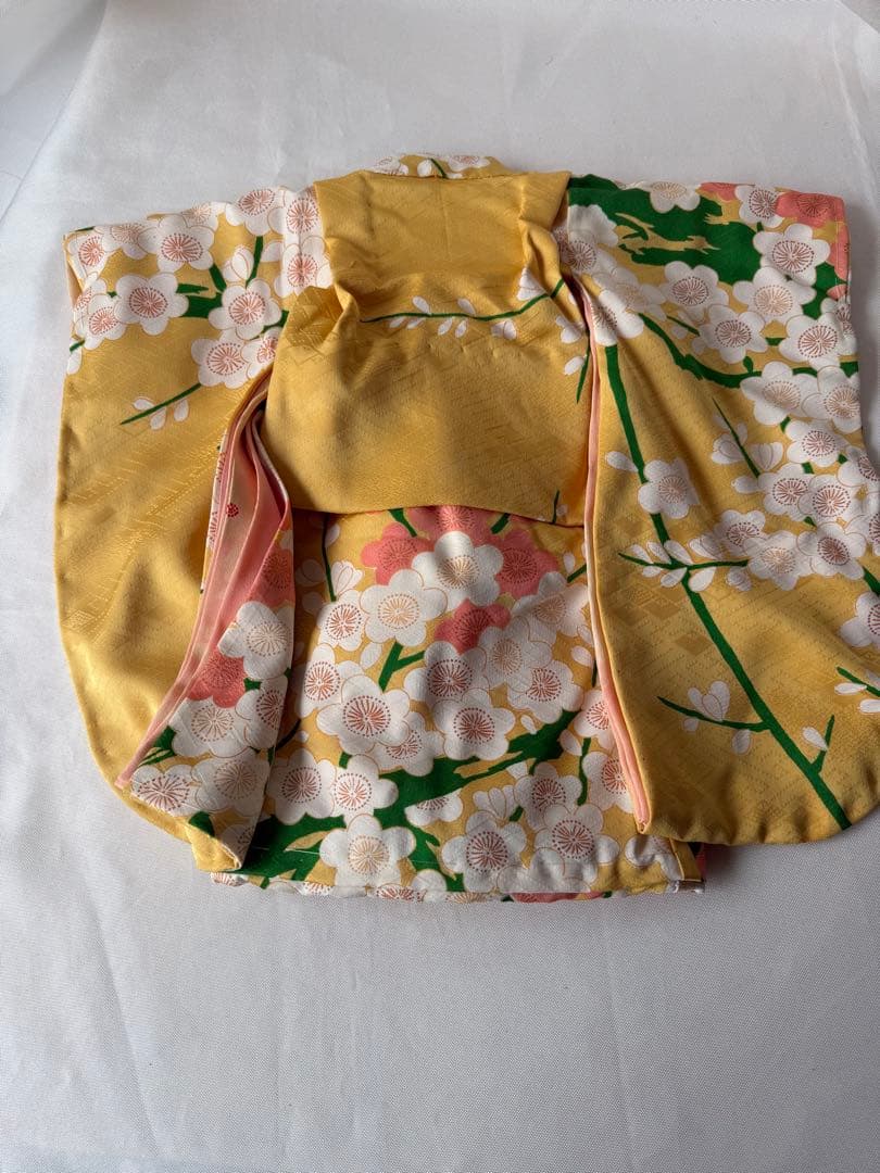 市松人形の本振り袖比翼仕立て　15号用　アンティークビスクドール