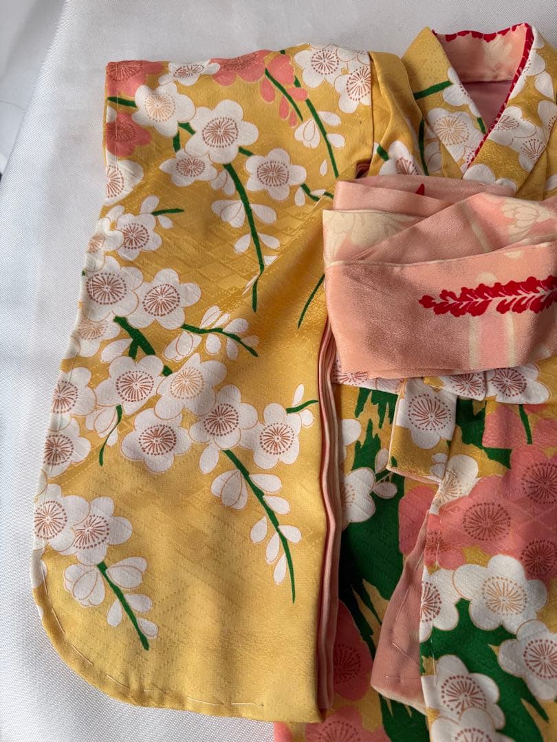 市松人形の本振り袖比翼仕立て　15号用　アンティークビスクドール