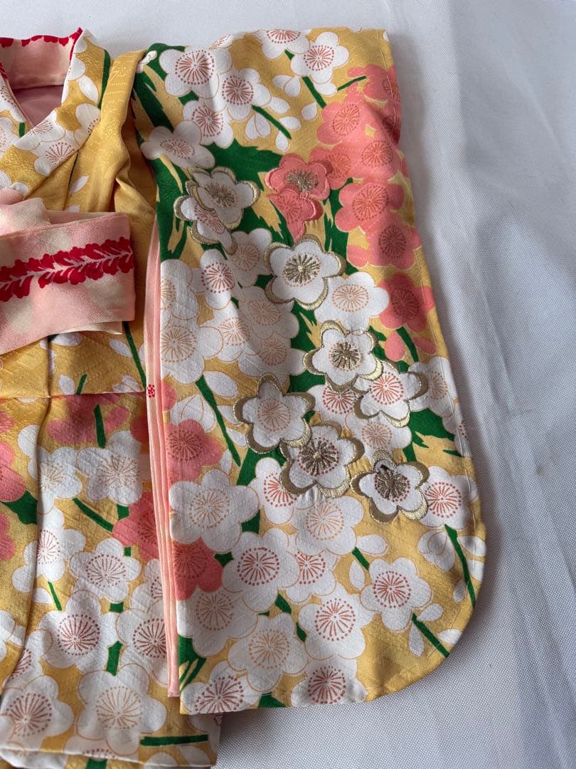 市松人形の本振り袖比翼仕立て　15号用　アンティークビスクドール