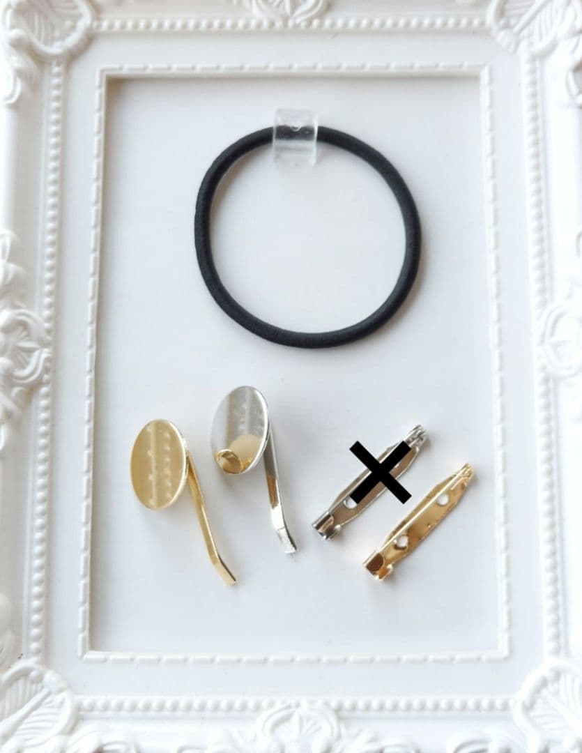 【1355】レジン　マトリカリア　ヘアゴム　ポニーフック　ブロ―チ　ハンドメイド