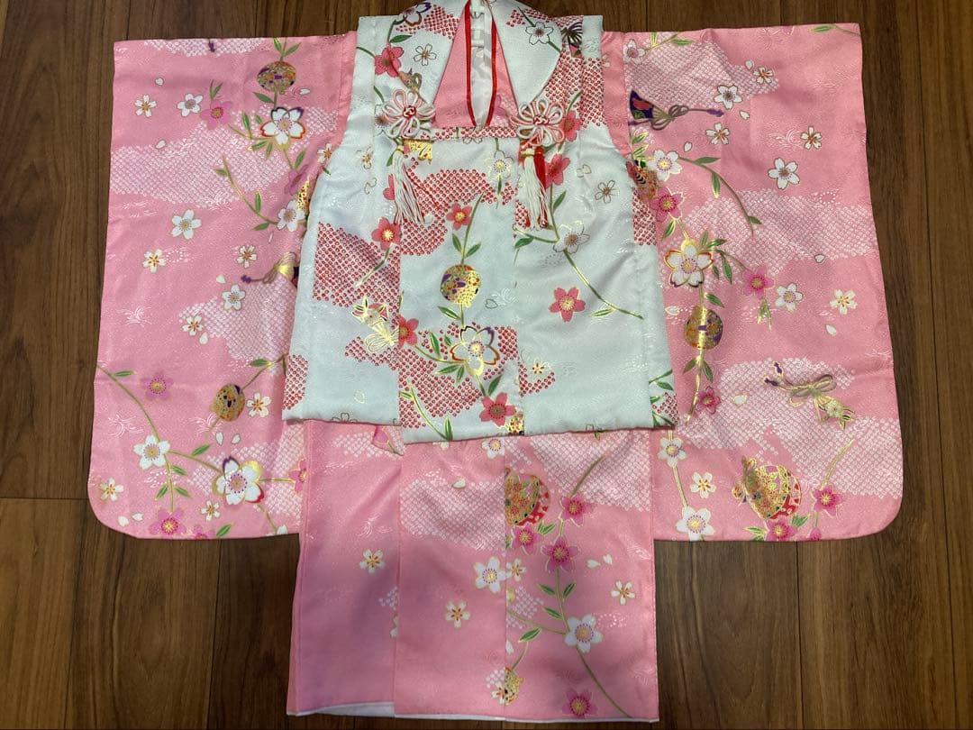 七五三　三才　女の子　着物　被布　ピンク　フルセット　キョウエツ