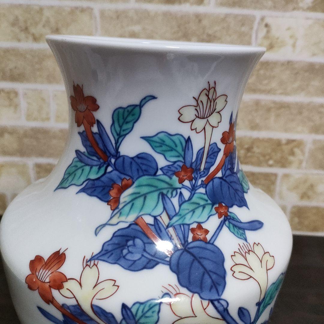 有田焼 鍋島伝統 人間国宝 十三代 今泉今右衛門 錦花瓶 22cmサイズ