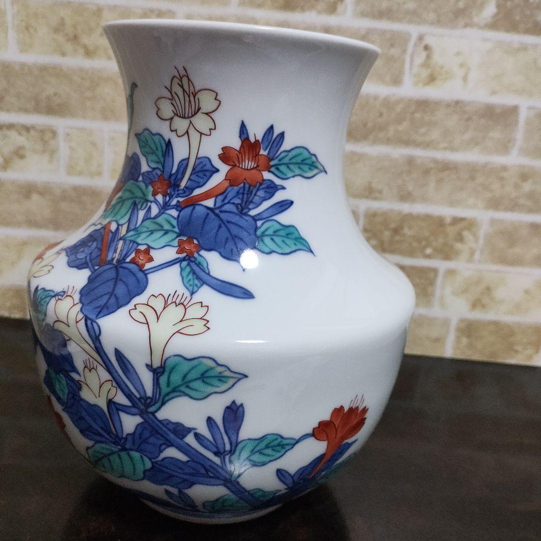 有田焼 鍋島伝統 人間国宝 十三代 今泉今右衛門 錦花瓶 22cmサイズ