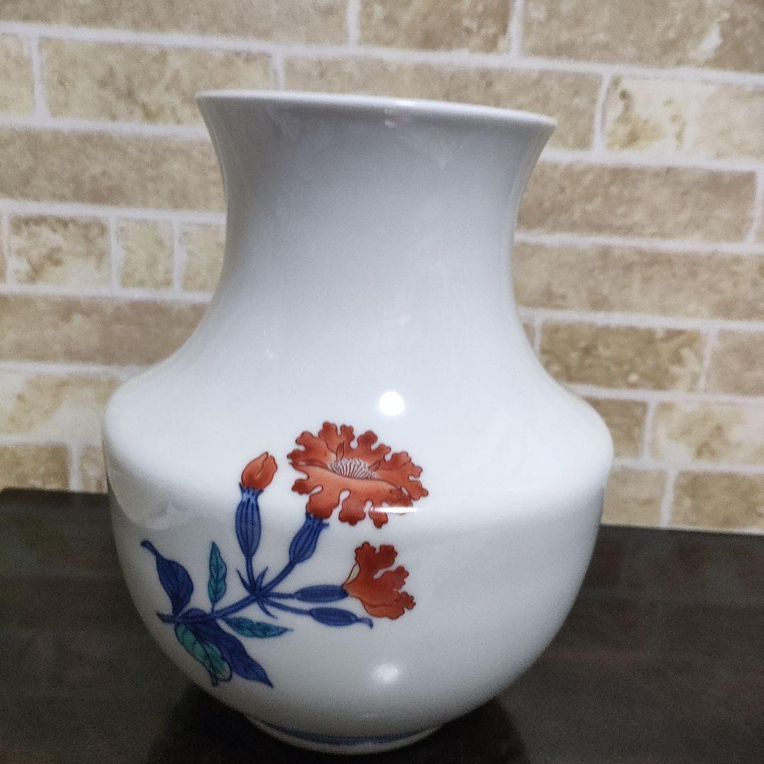 有田焼 鍋島伝統 人間国宝 十三代 今泉今右衛門 錦花瓶 22cmサイズ