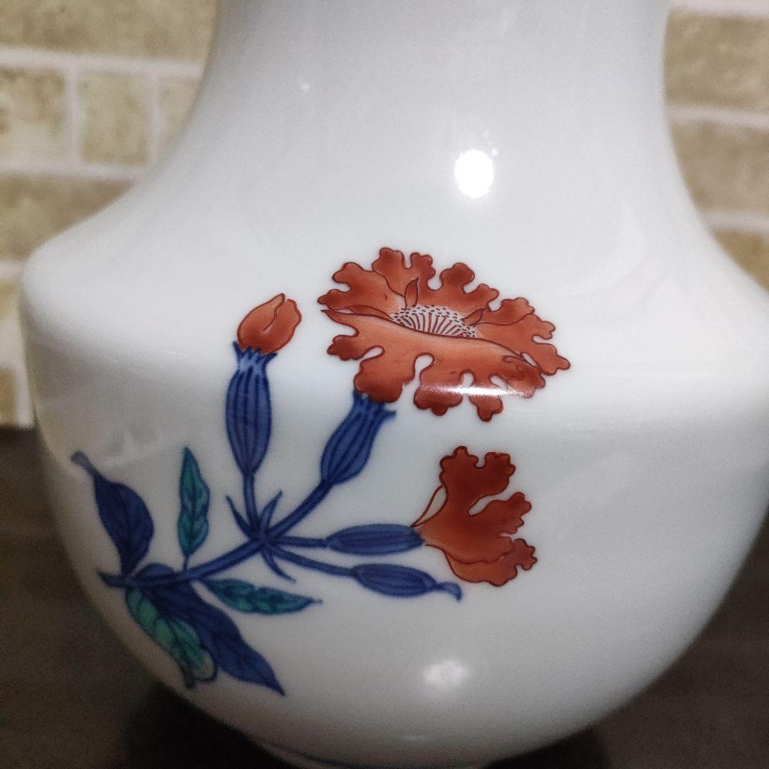 有田焼 鍋島伝統 人間国宝 十三代 今泉今右衛門 錦花瓶 22cmサイズ