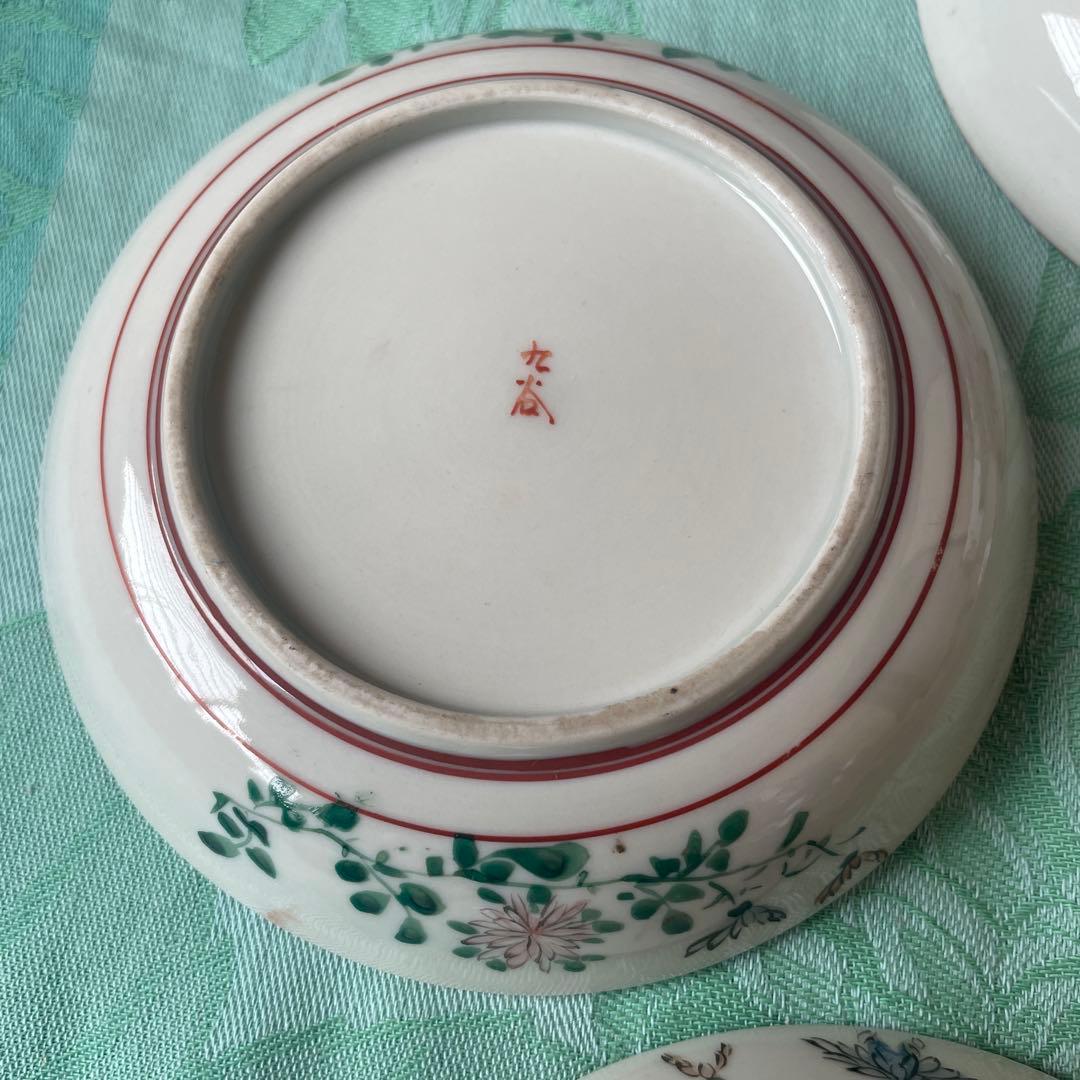 九谷焼　色絵金彩　稚児　貴族　小皿　5枚セット