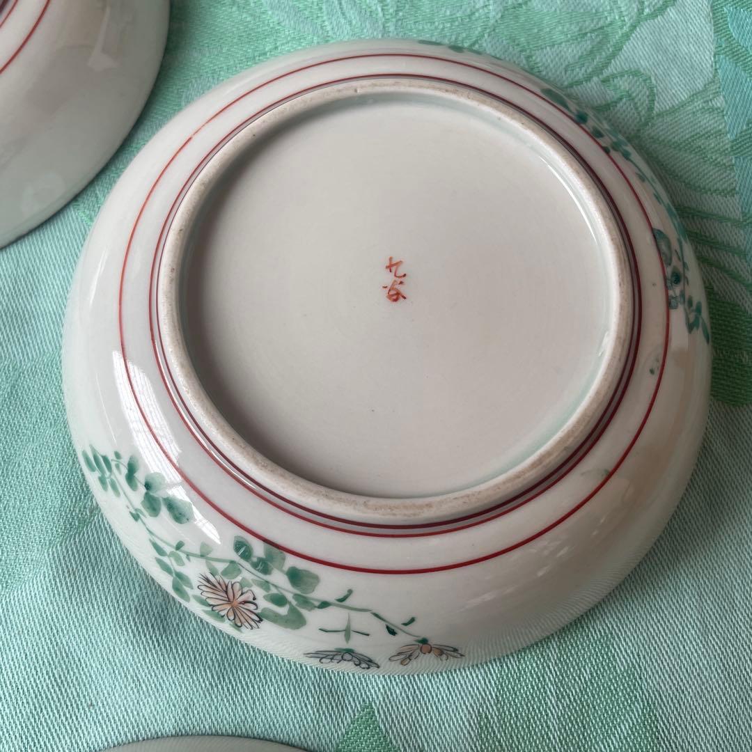 九谷焼　色絵金彩　稚児　貴族　小皿　5枚セット