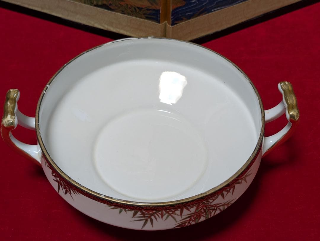 両手鍋　手付鍋　シチュー　スープチューリン　九谷　ビンテージ　大皿　一式　青竹