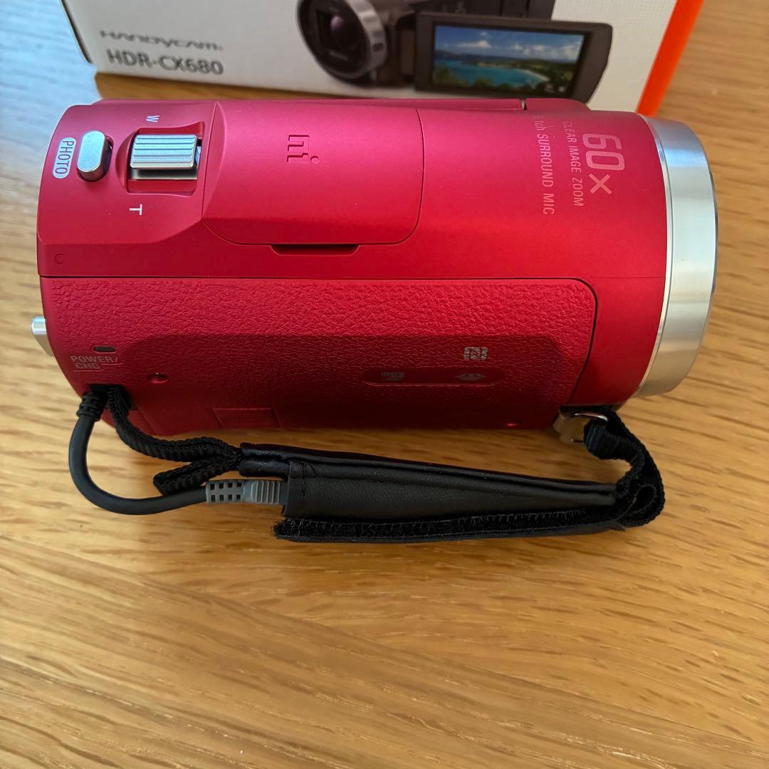 【ほぼ新品】SONY　ビデオカメラ　HDR-CX680 2019年製　レッド