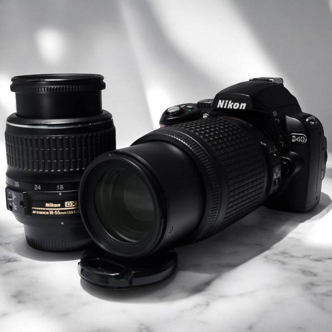 ♥これ1台で全部撮れる♥Nikon D40♥標準＋望遠Wレンズ♥手ブレ補正