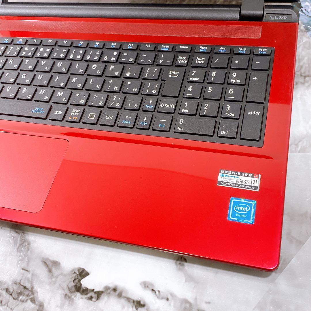 可愛い赤❤薄型ノートパソコン✨新品SSDで快適✨オフィス付き✨Windows11