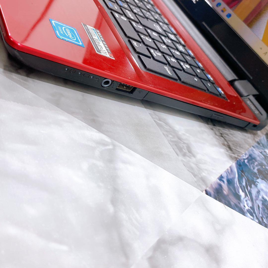 可愛い赤❤薄型ノートパソコン✨新品SSDで快適✨オフィス付き✨Windows11