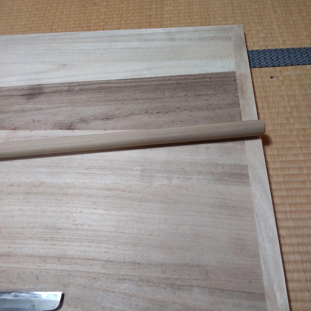 麺打ち台　そば打ち台　業務用75X75 麺棒　関孫六包丁セット