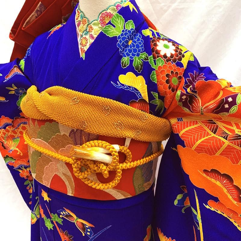 503aj76■卒業式 十三参り 女児 着物&六通袋帯 金駒刺繍■状態良好