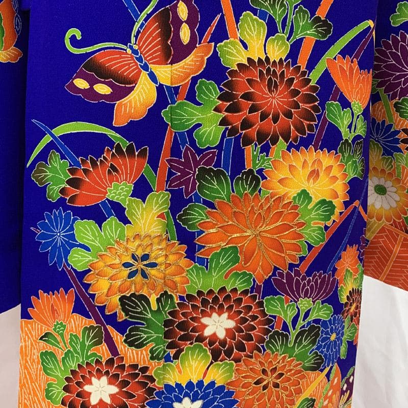 503aj76■卒業式 十三参り 女児 着物&六通袋帯 金駒刺繍■状態良好