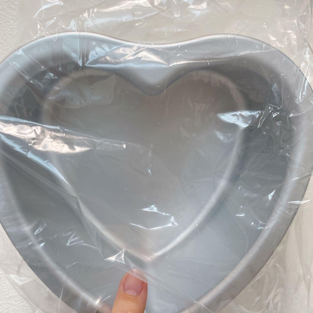 ハート型ケーキパン 15x7.6cm1-2人前 シルバー 未開封