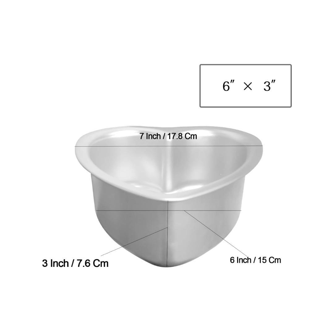 ハート型ケーキパン 15x7.6cm1-2人前 シルバー 未開封