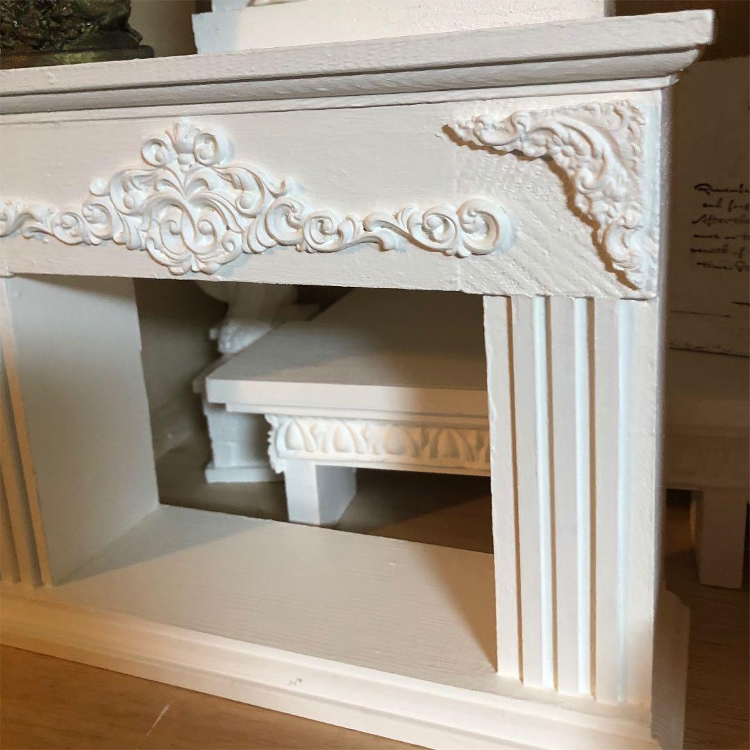 ❤ブライスマントルピース ホワイト アンティークローソク 天使のオブジェ付き