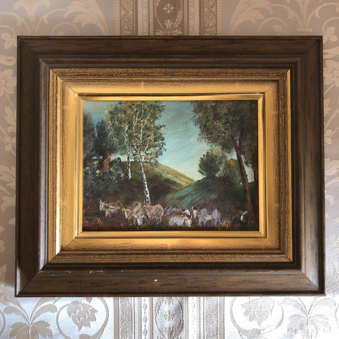 最終お値下げ中！油絵 絵画 風景画　「牧童」