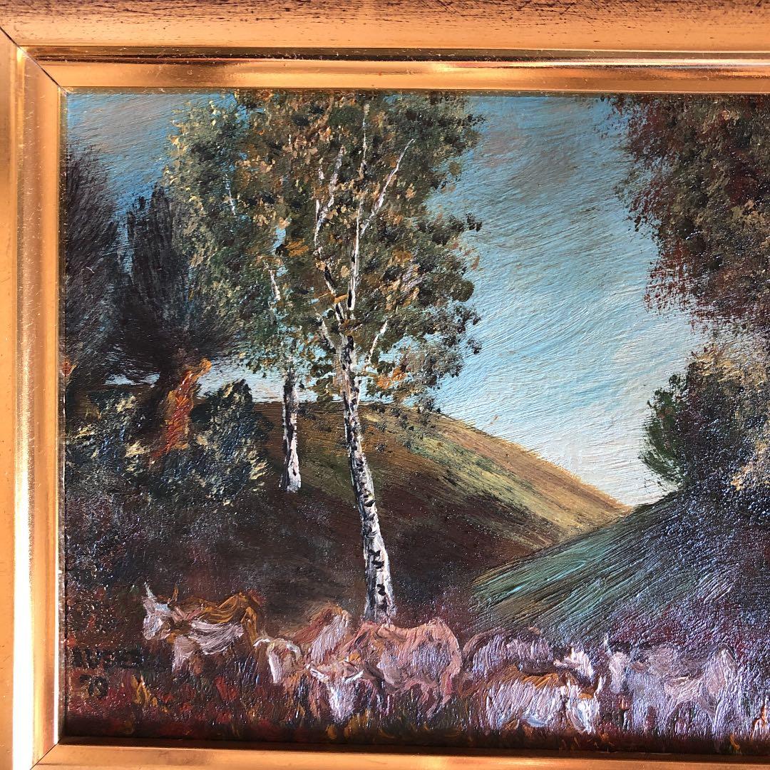 最終お値下げ中！油絵 絵画 風景画　「牧童」