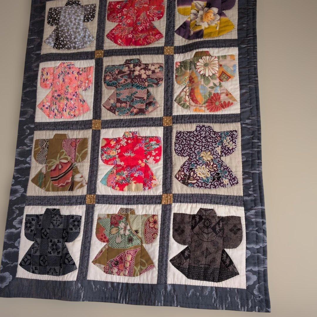 和風 パッチワーク タペストリー 古布 着物リメイク 壁掛け