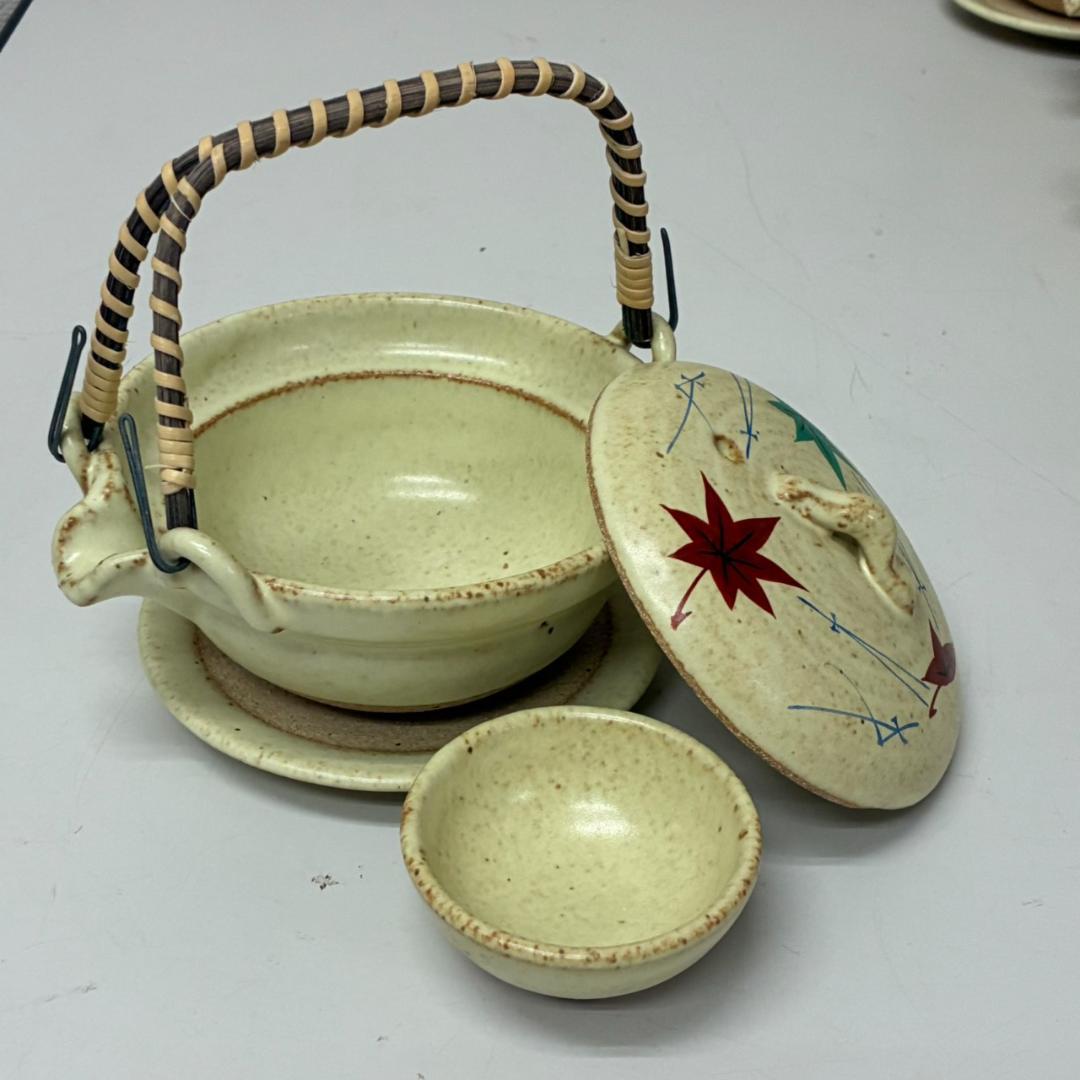 未使用　平型土瓶蒸し　6個　紅葉と松葉