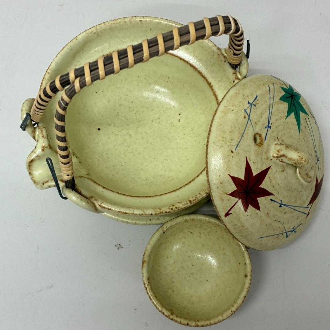 未使用　平型土瓶蒸し　6個　紅葉と松葉