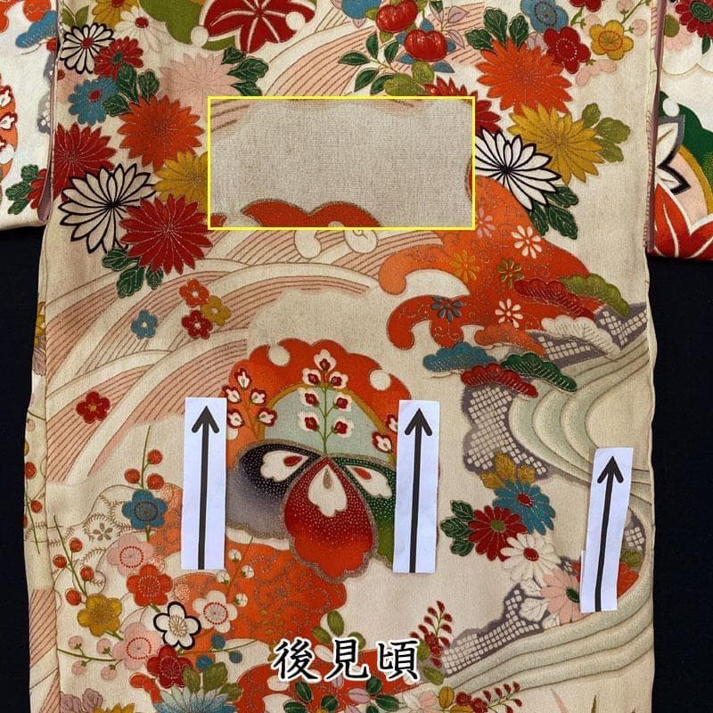 602ag53□七五三 三歳 セミアンティーク 女児 着物&被布 雪輪□状態良好