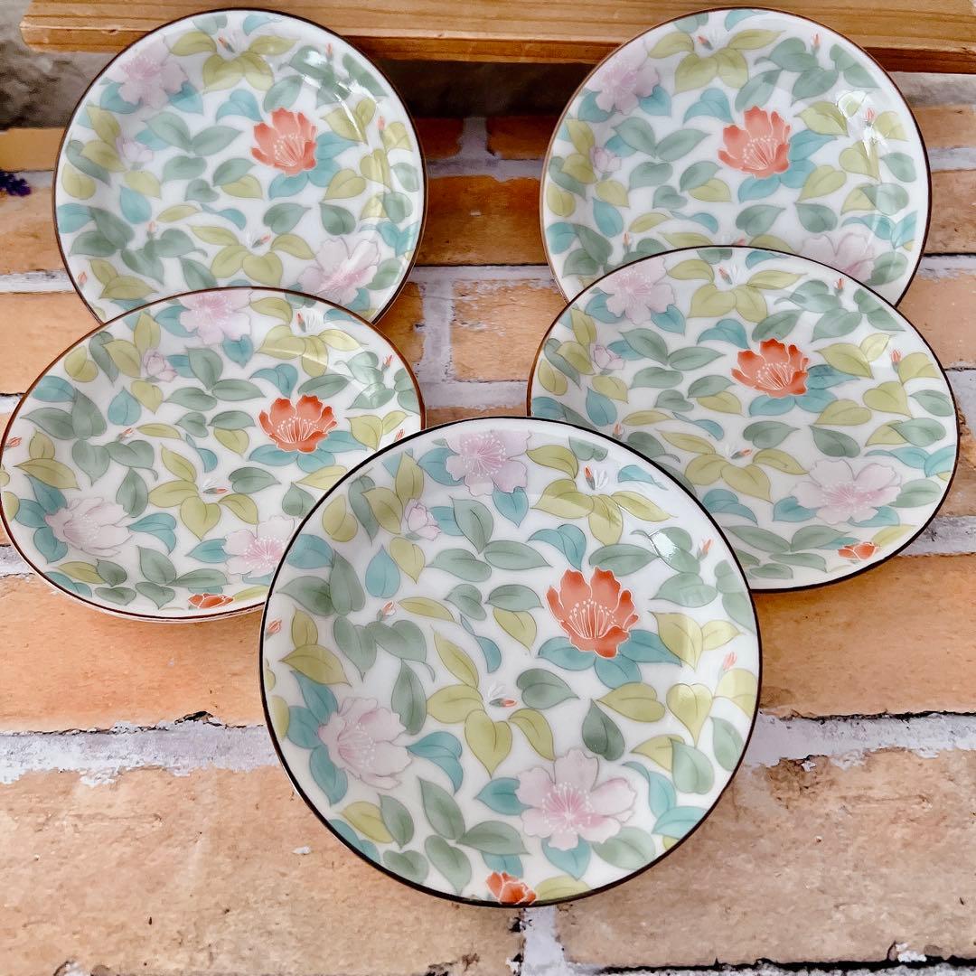 【有田焼】龍峯 竹斎 緑彩花 和のおもてなしセット ７点 大皿 深鉢 取り小皿