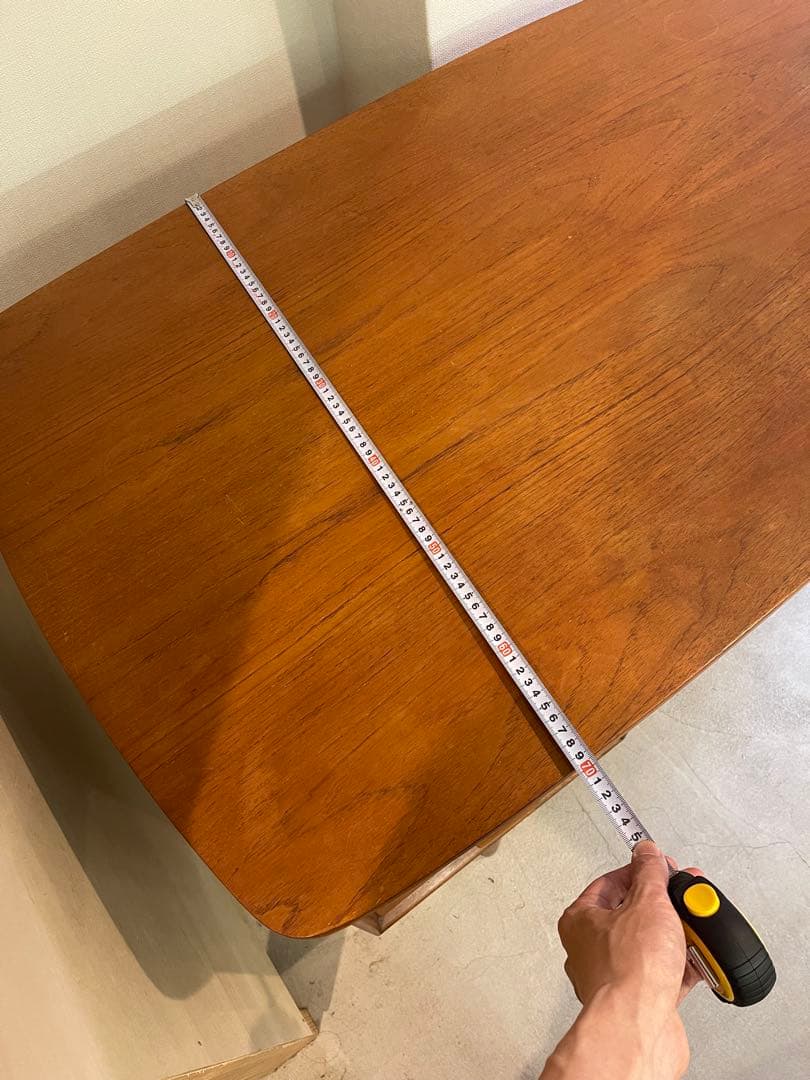 ヴィンテージ　北欧家具　チーク材　キドニーデスク　デンマーク