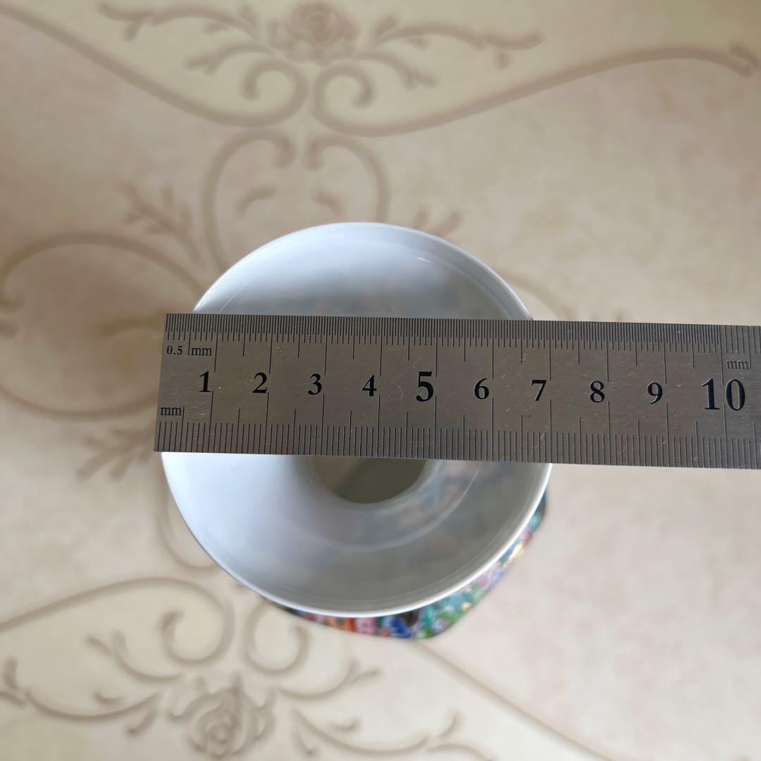 中国　景徳鎮製　薄胎　花瓶　花詰め　金彩　金襴手　フラワーベース　豪華絢爛