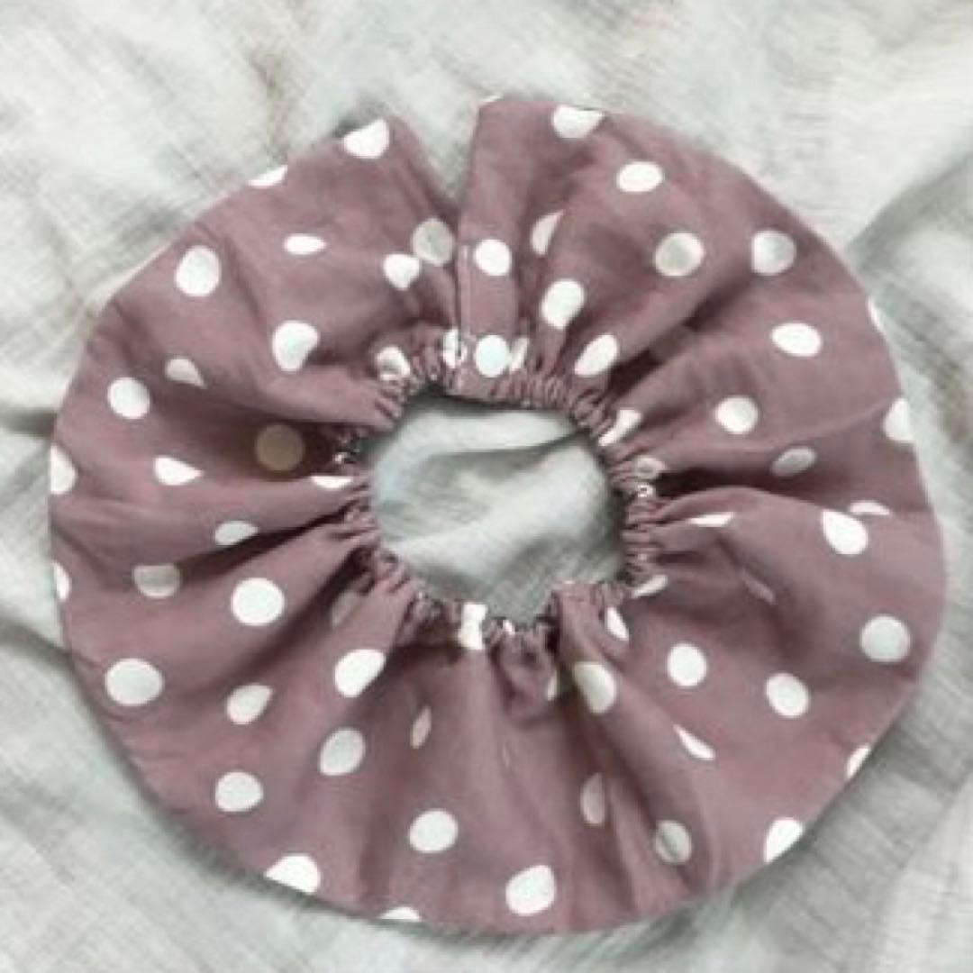 ★あずきミルクドット×モカギンガムチェック★ ハンドメイド　リバーシブル　スタイ