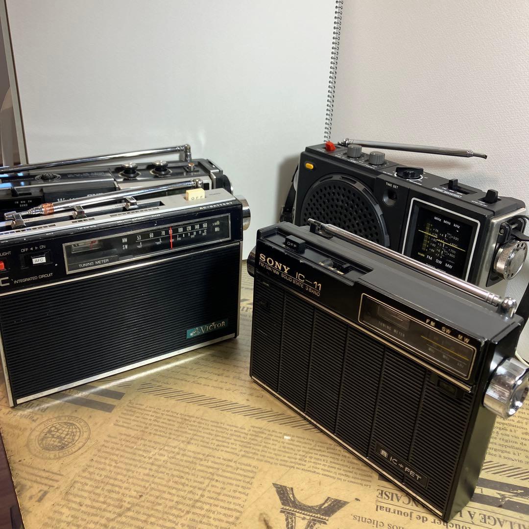 69〜74年迄の3バンド名機 4台　在庫処分　ジャンク